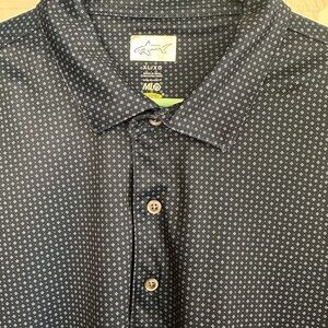 Greg Norman ML 75 Collection Dark Blue Geometric Shirt